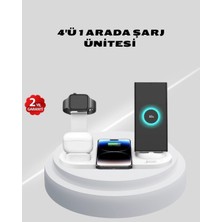 Motto Ticaret Mey Ithalat® Kablosuz Şarj Istasyonu 4’ü 1 Arada iPhone Watch ve Airpods Uyumlu