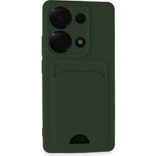 Motto Ticaret Mey Ithalat®   Redmi Note 13 Pro 4g Kılıf Kelvin Kartvizitli Silikon - Koyu Yeşil