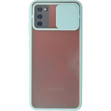 Motto Ticaret Mey Ithalat®  Samsung Galaxy A02S Kılıf Palm Buzlu Kamera Sürgülü Silikon - Turkuaz