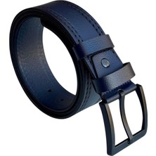 Süzer Deri Lacivert Hakiki Deri Düz Renk Dikişli Model 4.5 Cm. Genişlikli Spor Kemer // 505-28