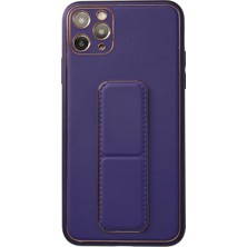 Motto Ticaret Mey Ithalat®   iPhone 11 Pro Max Kılıf Coco Deri Standlı Kapak - Mor
