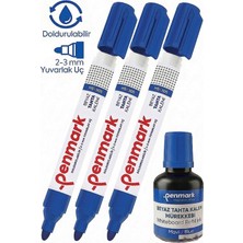 Özbience Mavi Yazı Tahta Kalemi 3’lü ve 30 ml Mürekkep Doldurulabilir Beyaz
