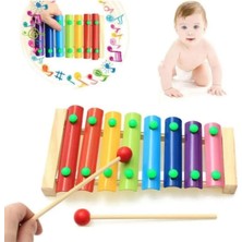 Özbience Büyük Boy Ahşap Ksilofon, 8 Nota, 25 Cm, Eğitici ve Nostaljik Sesli Oyuncak