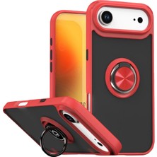 Motto Ticaret Mey Ithalat®   iPhone 17 Air Montreal Yüzüklü Silikon Kapak - Kırmızı