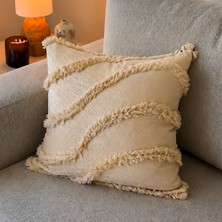 Morpheus Home Yumuşak Dokulu Kırlent Kılıfı, Modern Dekoratif Koltuk Yastık Kılıfı Şönil Cappucino