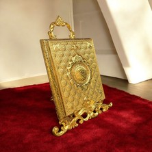 Byural Lüks Altın Renk Masaüstü Kuran-I Kerim ve Kitap Saklama Kutusu | Ev Dekorasyonu Ürünleri | Islami Dekoratif Hediyelik