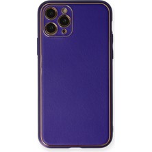 Motto Ticaret Mey Ithalat®   iPhone 11 Pro Kılıf Coco Deri Silikon Kapak - Mor