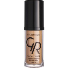 Golden Rose Total Cover 2in1 Foundation & Concealer - 12 Light Beige - 2si1 Arada Fondöten ve Kapatı