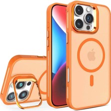 Motto Ticaret Mey Ithalat®   iPhone 16 Pro Flet Lens Magsafe Kapak - Turuncu
