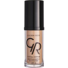 Golden Rose Total Cover 2in1 Foundation & Concealer - 07 Natural - 2si1 Arada Fondöten ve Kapatıcı