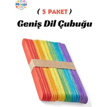 Özbience Renkli 50'li Tahta Dil Çubuğu Paketi, Ağda Spatulası Seti