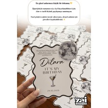 Kişiye Özel (Die-Cut) Disco Temalı Doğum Günü Karşılama ve Hatıra Kartı Zai Studio