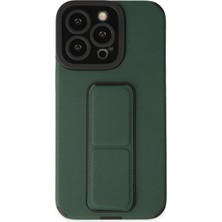 Motto Ticaret Mey Ithalat®   iPhone 14 Pro Kılıf Mega Standlı Silikon - Yeşil