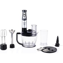 Arnica Gümüş Renkli Çok Fonksiyonlu Blender Seti, Dayanıklı ve Şık Tasarım