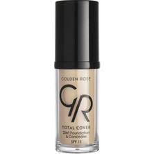 Golden Rose Total Cover 2in1 Foundation & Concealer - 11 Nude - 2si1 Arada Fondöten ve Kapatıcı