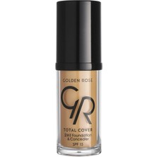 Golden Rose Total Cover 2in1 Foundation & Concealer - 18 Cappuccino - 2si1 Arada Fondöten ve Kapatıc