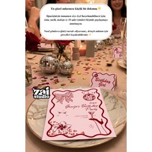 Kişiye Özel Die-Cut Detay Kokteyl Temalı Doğum Günü Karşılama ve Hatıra Kartı (5 Adet)