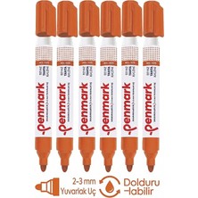 Özbience Turuncu Renkli Doldurulabilir Yazı Tahtası Kalemi 6'lı Set