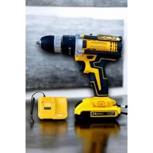 Motto Ticaret Mey Ithalat® Çift Bataryalı Metal Dişli Darbeli Şarjlı Matkap Seti 24W Güç ve 24 Parça Aks