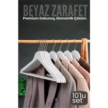 Motto Ticaret Mey Ithalat® 10'lu Lüks Beyaz Elbise Ceket Askısı - Ergonomik & Kaymaz Plastik Askı Seti -  Ah