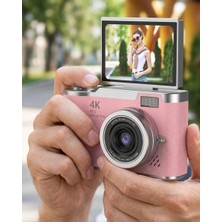 Motto Ticaret 48 Mp Dijital Kamera Flip Ekran 18X Zoom Vlog Selfie Kamera