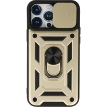 Iphone 13 Pro Max Kılıf Pars Lens Yüzüklü - Gold