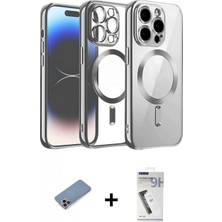 Marsilyan™- iPhone 12 Pro Kılıf Nova Işık Özel Seri - Şeffaf Uv Polymer Nano Ekran Koruyucu + Pembe Shine Kamera Lens Koruma Cam