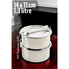 Motto Ticaret Mey Ithalat® Sefer Tası Yemek Kabı Paslanmaz Çelik 2 Katlı 14 cm 1.3 Litre