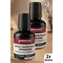 Özbience Siyah Yazı Tahta Kalemi Mürekkebi 30 Ml, 2'li Set, Kolay Silinebilir ve Doldurulabilir