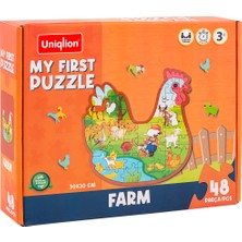 Özbience Renkli Ahşap Çiftlik Puzzle, Eğlenceli ve Öğretici Oyun Seti