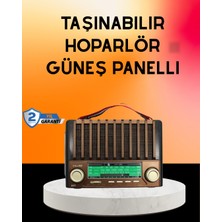 Motto Ticaret Solar Şarjlı Taşınabilir Radyo Bluetooth Hoparlör USB Sd Destekli
