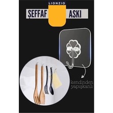 Motto Ticaret Mey Ithalat® Şeffaf Yapışkanlı Askı, Mutfak Banyo Duvar Askısı, Çivisiz Pratik Kanca Seti