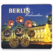 Banknoting Almanya Euro Tam Set 2004 A. Weihnacht Özel Kartında. Proof Baskı-Nadir Çil.