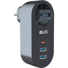 Urfakent Ftr-07 2xusb 1xtypec Termal Akım Korumalı Isıya Dayanıklı Tekli Priz