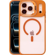 LTG Nova Iphone 17 Remim Lensli Magsafe Standlı Kapak - Turuncu