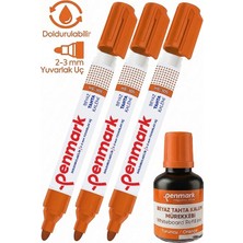 Özbience Turuncu Yazı Tahta Kalemi 3'lü ve 30ML Mürekkep Doldurulabilir Set