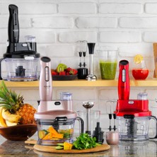 Özbience Kırmızı Çok Fonksiyonlu Çoklu Blender Seti, Pratik ve Güçlü Karışım