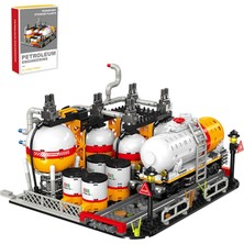 City Gas Station 743 Parça Modüler Kimya Tesisi Yapı Seti (Tank + Laboratuvar) JJ9223