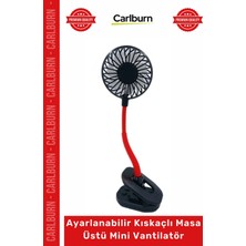 Carlburn #vantilatör Esnek Boyunlu Sessiz Portatif Şık Ayarlanabilir Kıskaçlı Masa Üstü Mini Vantilatör