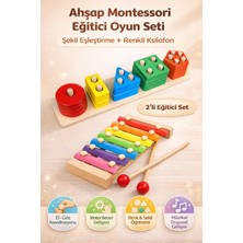Özbience Eğitici Ahşap Beşli Bultak ve 8 Notalı Ahşap Ksilofon Seti