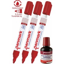 Özbience Kırmızı Yazı Tahta Kalemi 3'lü ve Mürekkep 30 ml ile Doldurulabilir Set