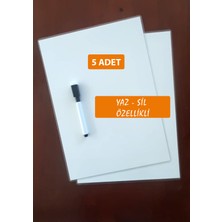 Özbience 5'li Yazılıp Silinebilir A4 Not Tahtası Seti, Pratik Masaüstü Yazı Tahtası