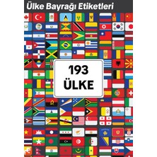 Matrak Şeyler Dünya Ülkeleri Bayrak Çıkartma Seti 194 Ülke 4x3 cm Sticker Okul Proje Etiketi