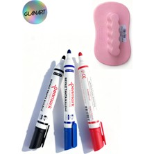 Özbience Renkli Tahta Kalemi Seti ve Keçe Tabanlı Silgi, Kolay Silinebilir, Çok Renkli