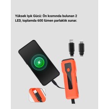 Zero Land Cosmotex 600 Lümen Bisiklet Ön Işık Powerbankli Çakar Cob LED