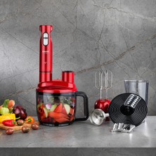 Özbience Mega Blender Seti Kırmızı, Güçlü ve Çok Fonksiyonlu Mutfak Aleti