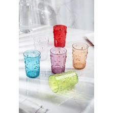 Depa Akrilik Renkli 6'lı Kısa Bardak & Su Meşrubat Kahve Yanı Bardağı 400 ml ( Cam Değildir )