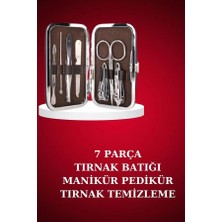 Senka Manikür Pedikür Seti 7 Parça Tırnak Makası Kaş Makası Cımbız Çantalı