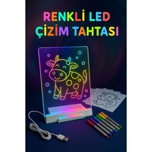 Özbience LED Işıklı Çizim ve Boyama Tahtası, Stand ve 6 Kalem Hediye