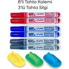 Özbience Yuvarlak Uç Beyaz Yazı Tahta Kalemi 6'lı ve Tahta Silgisi 3'lü Set